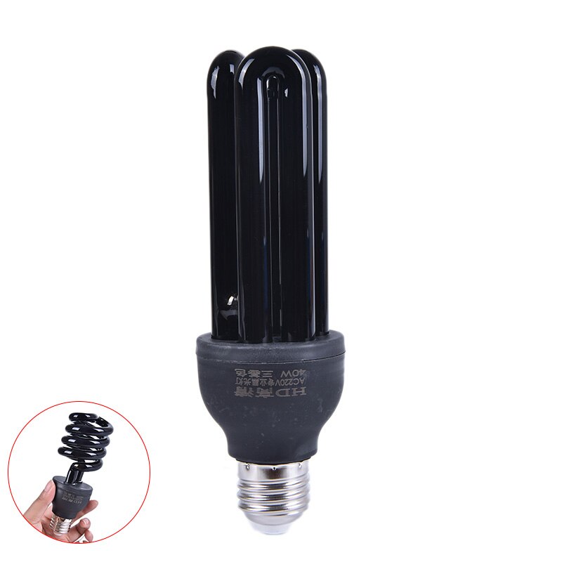 E27 220V 40W luz baja energía CFL UV rosca de bombilla lámpara ultravioleta violeta