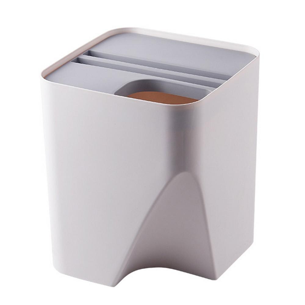 1pc Garbage Can Stacked Sorting Trash Bin Household Dry & Wet Separation Recycling Trashcan Waste Bin Kitchen Office Rubbish Bin: Grey Size L