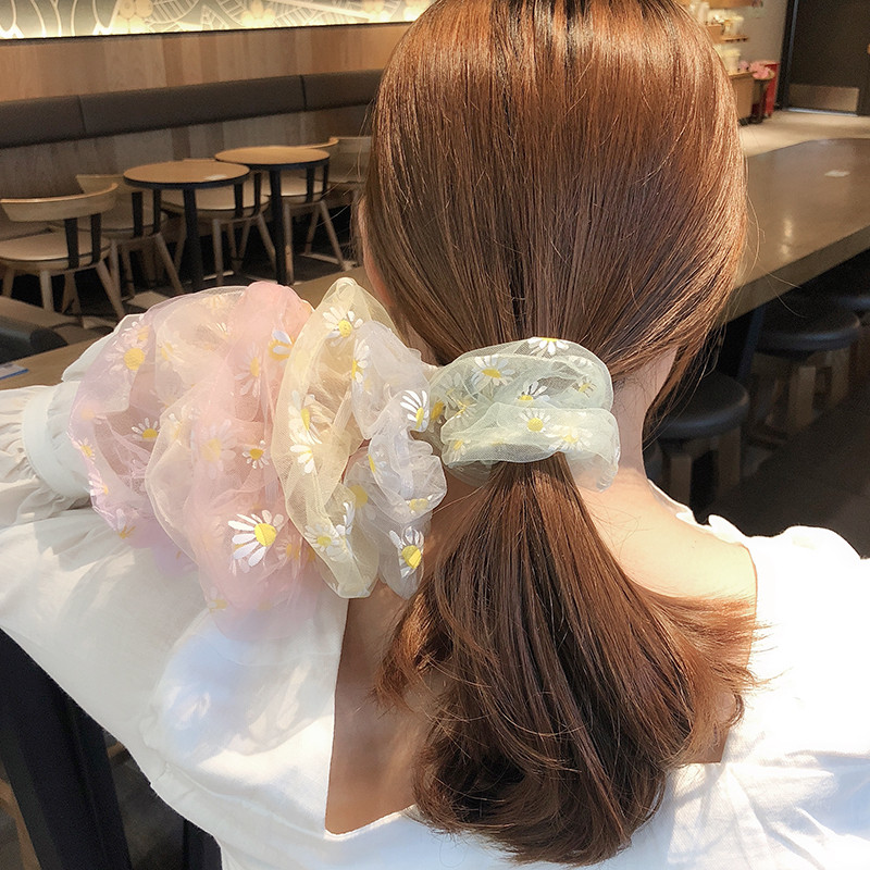 Nette Korea Weiche Gittergewebe Frauen Haar Scrunchie Mädchen Elastische Haar Bands dehnbar Haar Krawatten Pferdeschwanz Kopfschmuck Zubehör