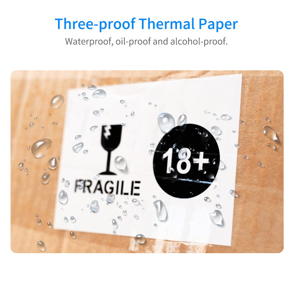 1000 Sheets Fan-Fold Direct Thermal Labels Label Paper Self-adhesive Mailing Labels Sticker for Thermal Label Printer