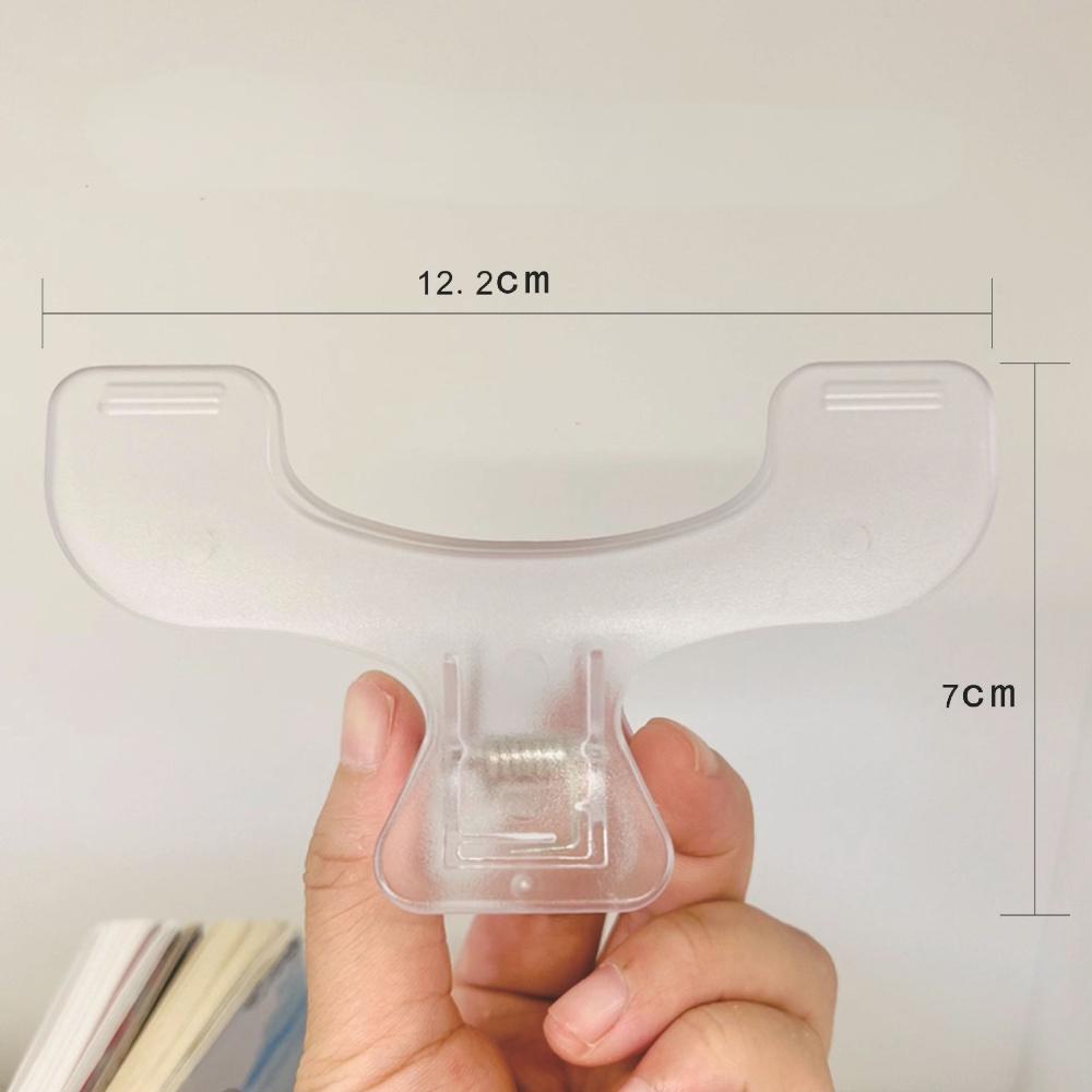 Gennemsigtig plastik bogklemme simpel læsehjælp fast bogholder bogmærker praktisk notesholder