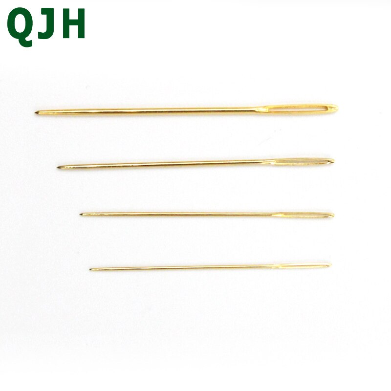 Aguja de coser DIY para hogar, 4 tamaños de pasacintas dorado para bordado a mano para tela de 9CT, 11CT, 14ct, 18CT, punto de cruz Roma con botella 10 Uds.
