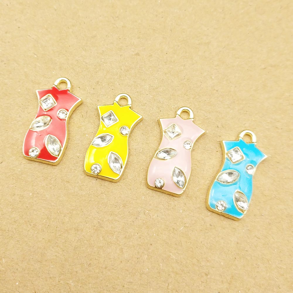 10 stuks 10 x 17mm emaille bedels voor dameskleding voor het maken van sieraden, oorbellen, armbanden, kettingen en bedels