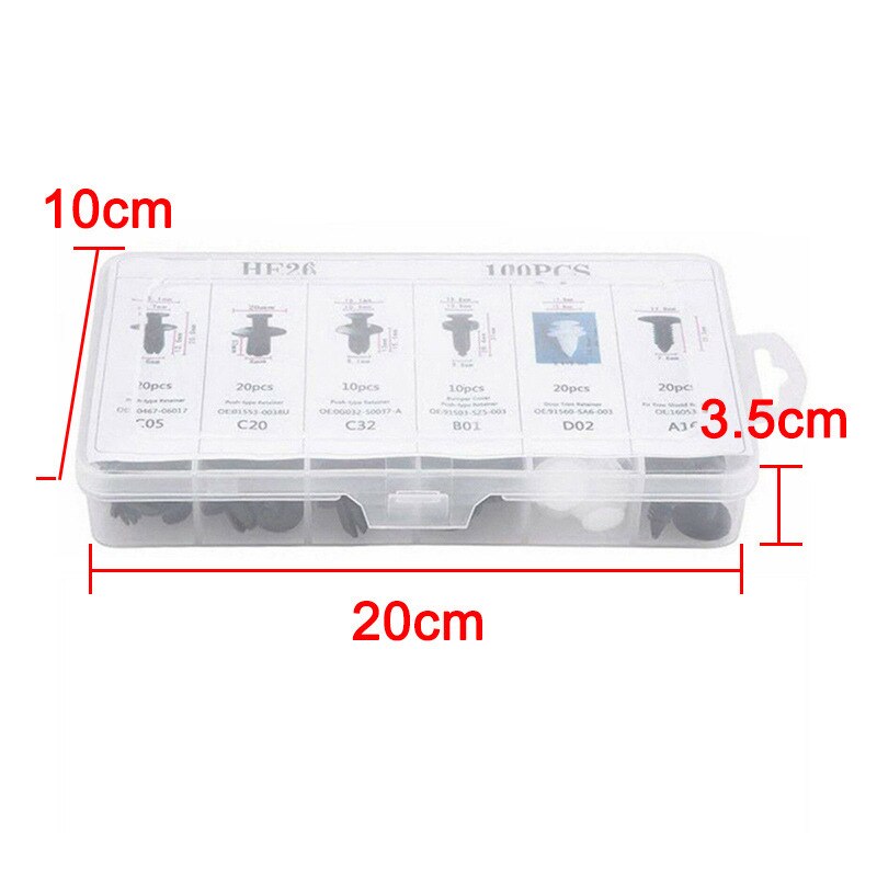 100pcs Clips for Car Plastic Clips Vehicle Retainer Rivet Pin Door Accessories Liner Bumper Fender Trim Plastic Mixed Car Clips