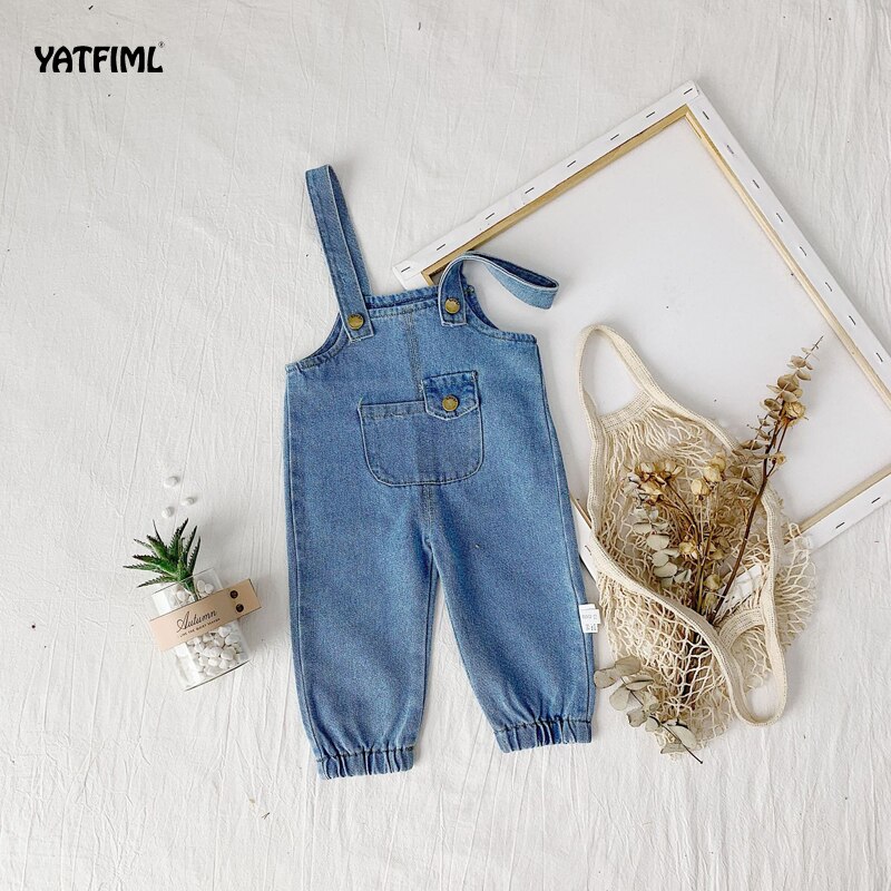 YATFIML Peuter Jongens En Meisjes Jeans Jumpsuit Herfst Kids Kleding Kinderen Denim Overalls Baby Broek Rompertjes