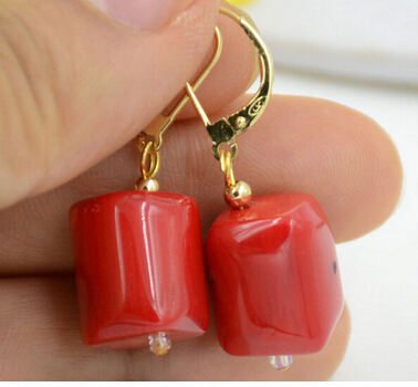 8-10Mm Cylindricality Red Coral Earring 5 Set Mooie Fijne Adel Dame Vrouwen Oorbellen Cz Luxe ms Meisje