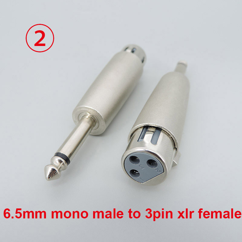 1pc audio Metal Microphone 3pin XLR Male female To 1/4" 6.35mm 6.5 Mic mono RCA male female Stereo Transform Converter Adapter: Dark Grey