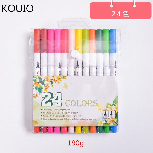 12 pçs/set Marcador Canetas kawaii caneta gel Cor jel kalem glitter branco tinta caneta material escolar papelaria papelaria colorida: 24 Marker Pens
