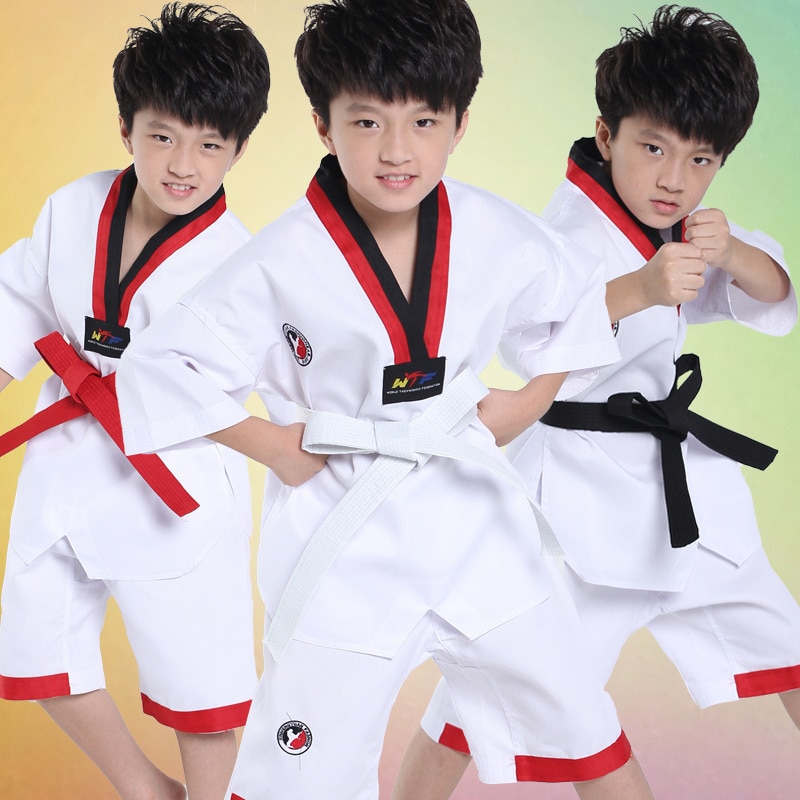Kind volwassen korte taekwondo dobok karate uniformen sanda kleding sets comfortabele uniformen