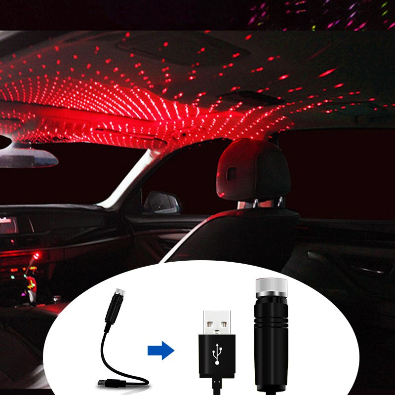 Universele Sfeer Lamp Led Auto Dak Ster Nachtverlichting Interieur Ambient Sfeer Galaxy Lamp Usb Plug Licht Decoratie Licht Licht