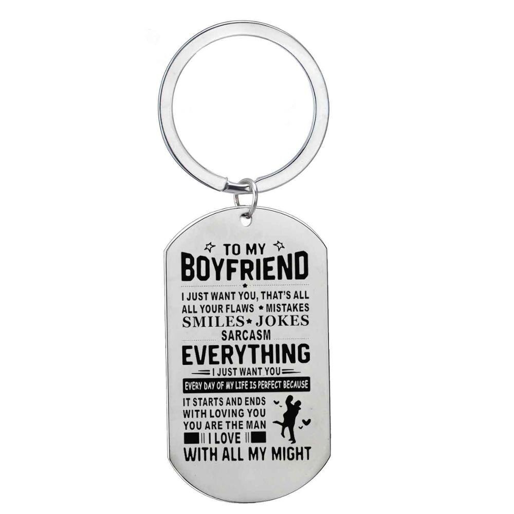 Sleutelhanger Familie Echtgenoot Boyfriend Sleutelhanger Tags Rvs Charm Valentijnsdag Vriendje Sleutelhangers: To My Boyfriend