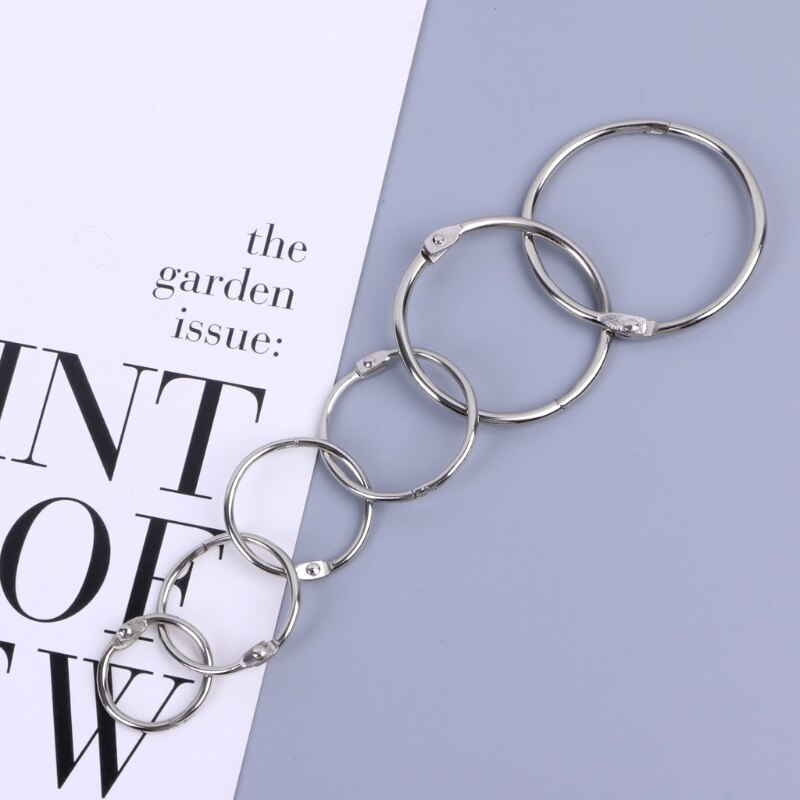 10pcs Metal Binder Ring Loose Leaf Book Binder Hoop Ring Multifunctional Keychain Circle Book Binder Hoop Office Binding Supply