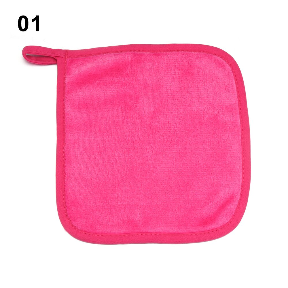 1PC Color Reusable Microfiber Facial Cloth Face Towel Makeup Remover Cleansing Glove Tool Beauty Face Care Pink Towel 3 Styles: 01