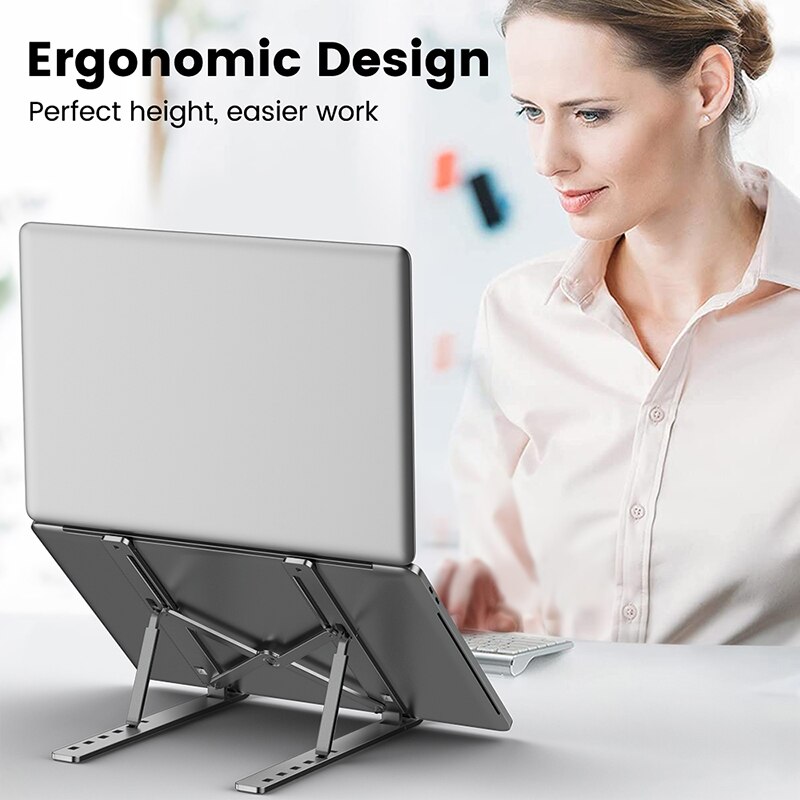 Metall Tragbare Faltbare Laptop Stand Einstellbare Notebook Halter Aluminium Unterstützung Für Macbook Pro Air Computer Tablet Basis Schreibtisch