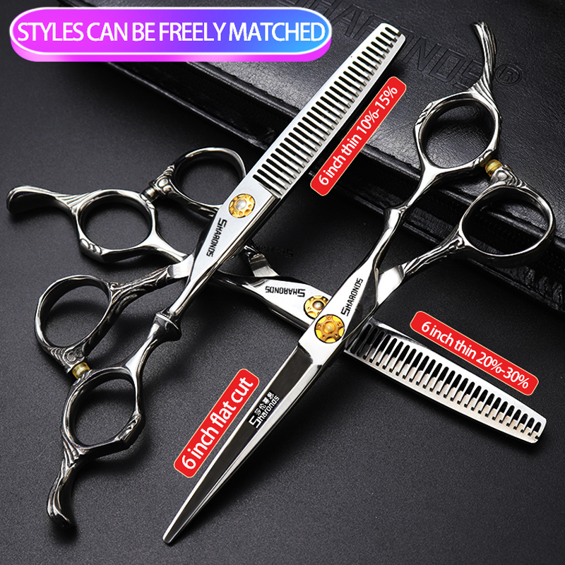 6/7 Inch Professionele Kapper Schaar Set 440C Japanse Staal Kappers Dunner Snijden Duitsland Haar Snijgereedschappen