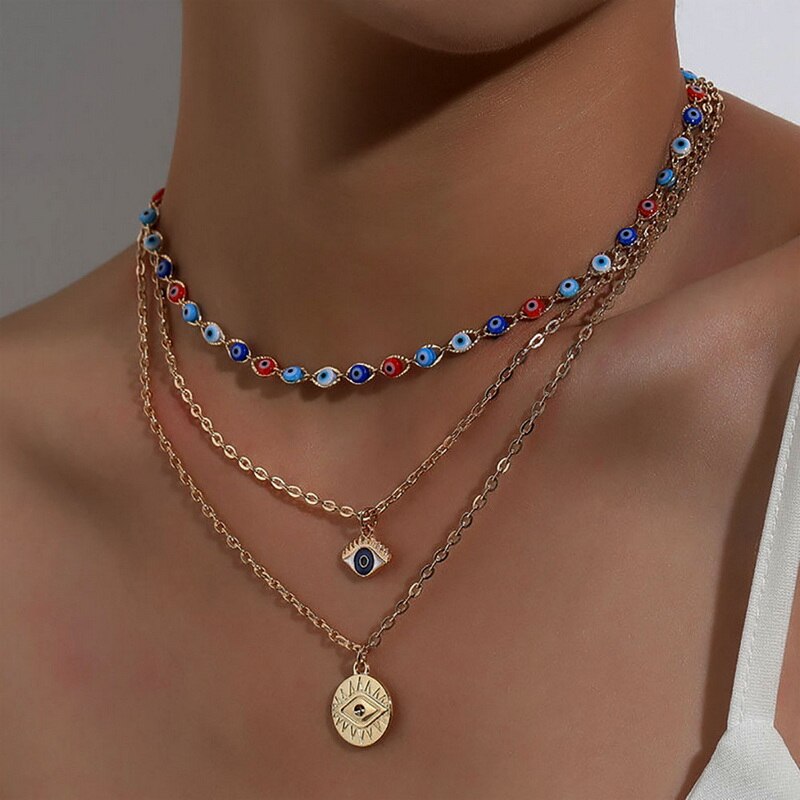 Böhmen Multi-Schicht Biene Schmetterling Anhänger Halskette Für Frauen Mond Elefanten Sterne Perle Strass Halsband Halskette Partei Schmuck: 7