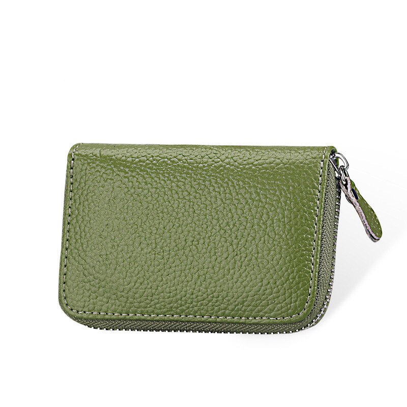 KEVIN YUN Brand Candy Colors Women Credit Card Holder Genuine Leather Wallet Purse ID Card Case: green