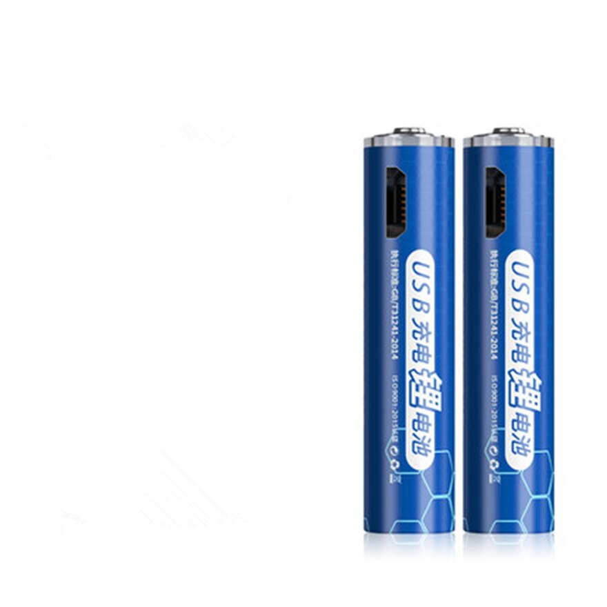1.5V 1000mWh Aaa Oplaadbare Batterij Usb Aaa Oplaadbare Lithium Batterij Snel Opladen Via Micro Usb Kabel: 2PCS battery