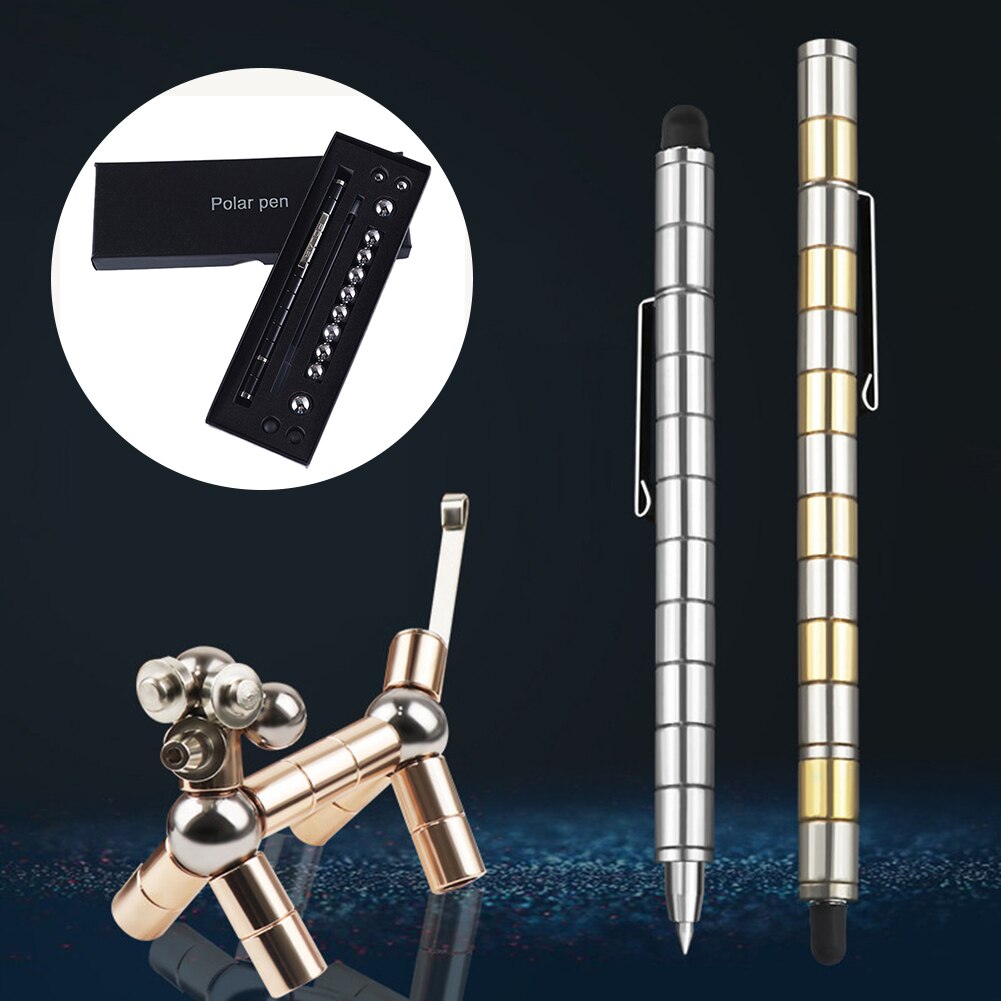 Magnetic Pen And Fun Metal Magnetism Pressure Relief Pen Magnet Water-Based Pen Box Fun Magnet Pen