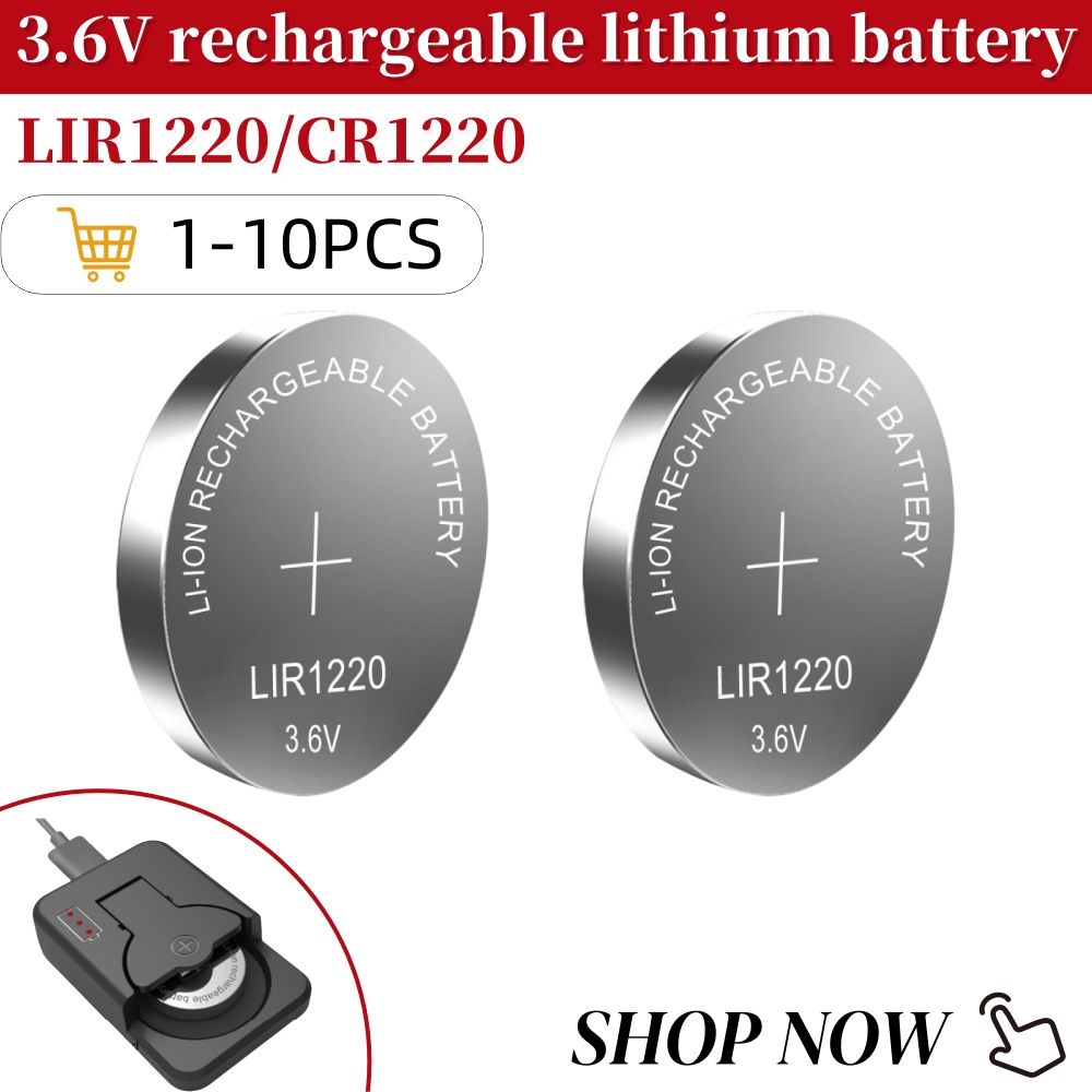 Gute 1-10PCS LIR1220 1220 3,6 V Lithium-Batterien lade Akku austauschbare 3V cr1220