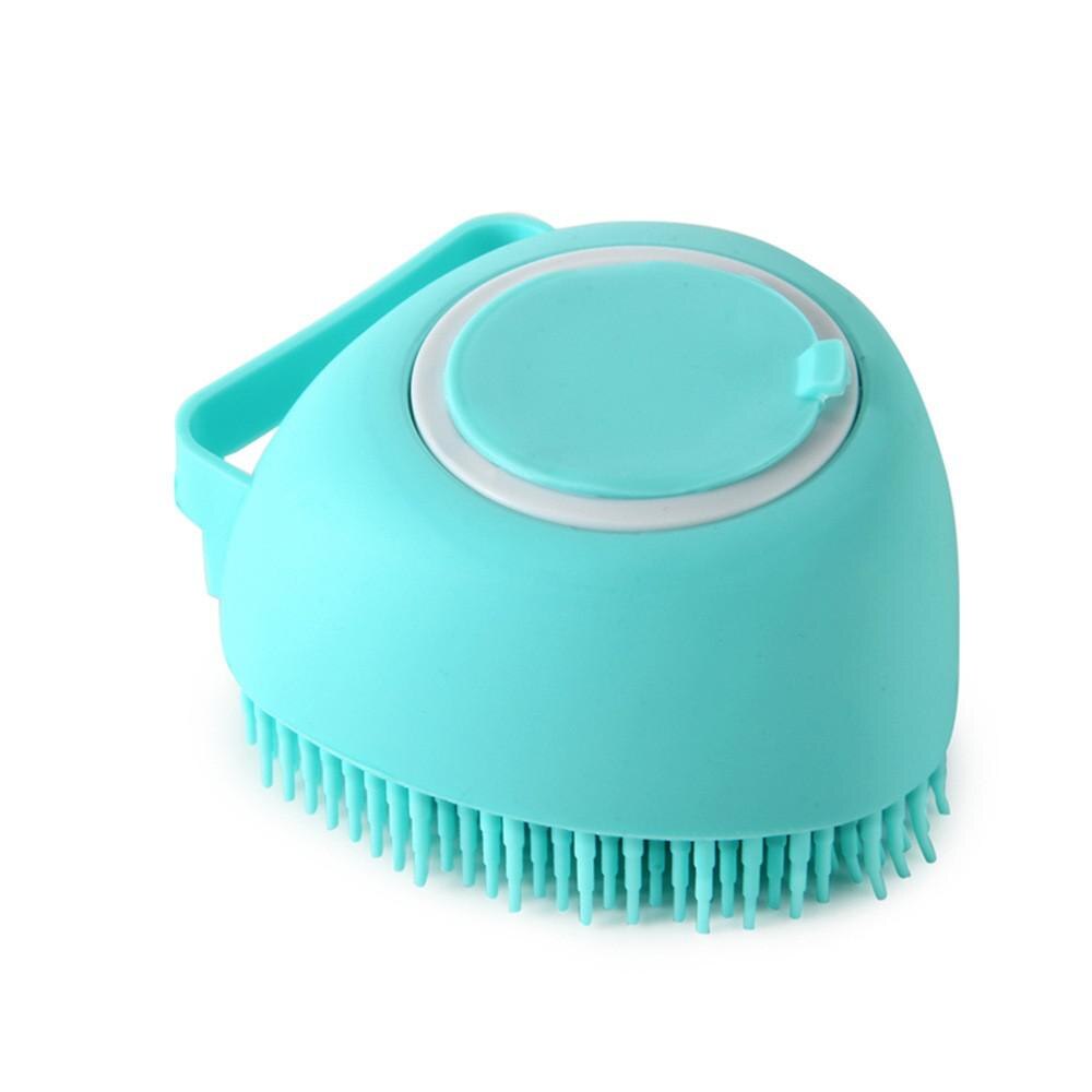 Hond Massage Shampoo Borstel Kat Kam Grooming Scrubber Borstel Voor Zwemmen Korte Haar Zachte Siliconen Rubber Borstels Accessoires: Heart Blue