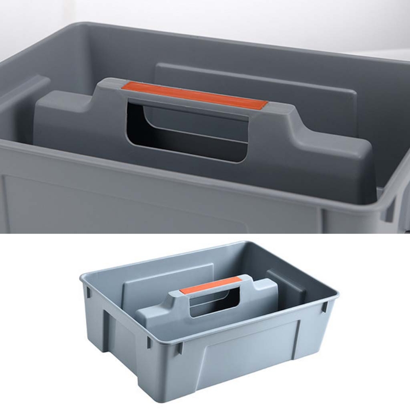 2 Dividers Tool Storage Box Portable Plastic Hardware Toolbox with Handle Home 157A