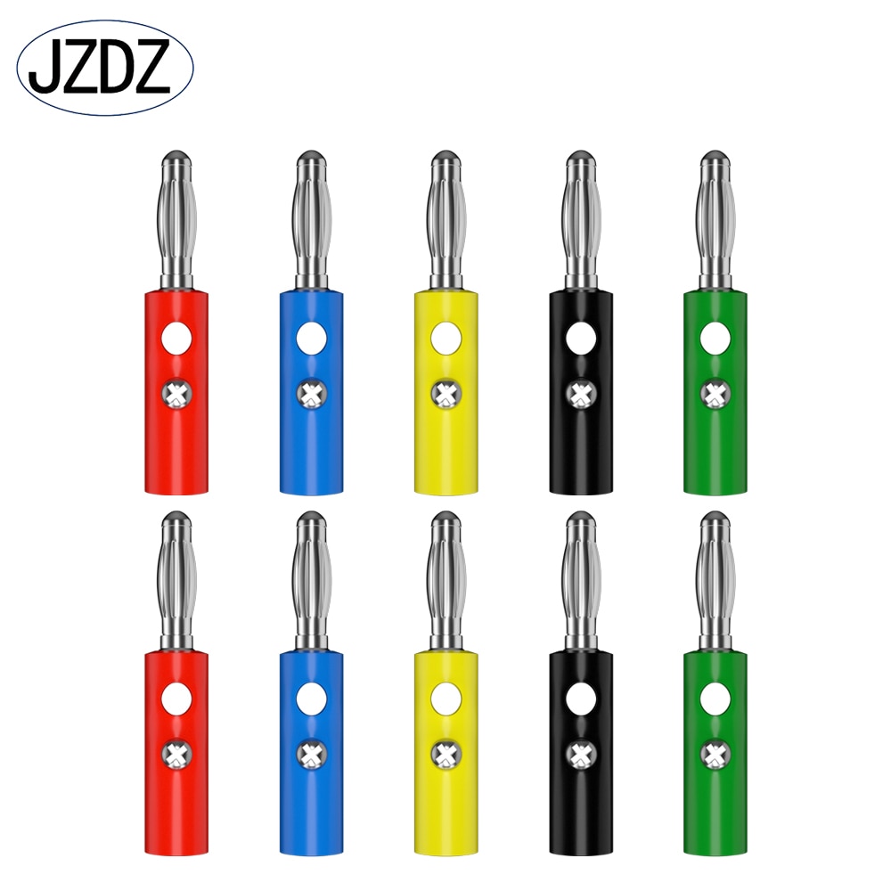 Jzdz 10Pcs 4Mm Banaan Plug Pin Audio Speaker Elektrische Connector Schroef Sluit 5 Kleuren Diy Onderdelen J.10015