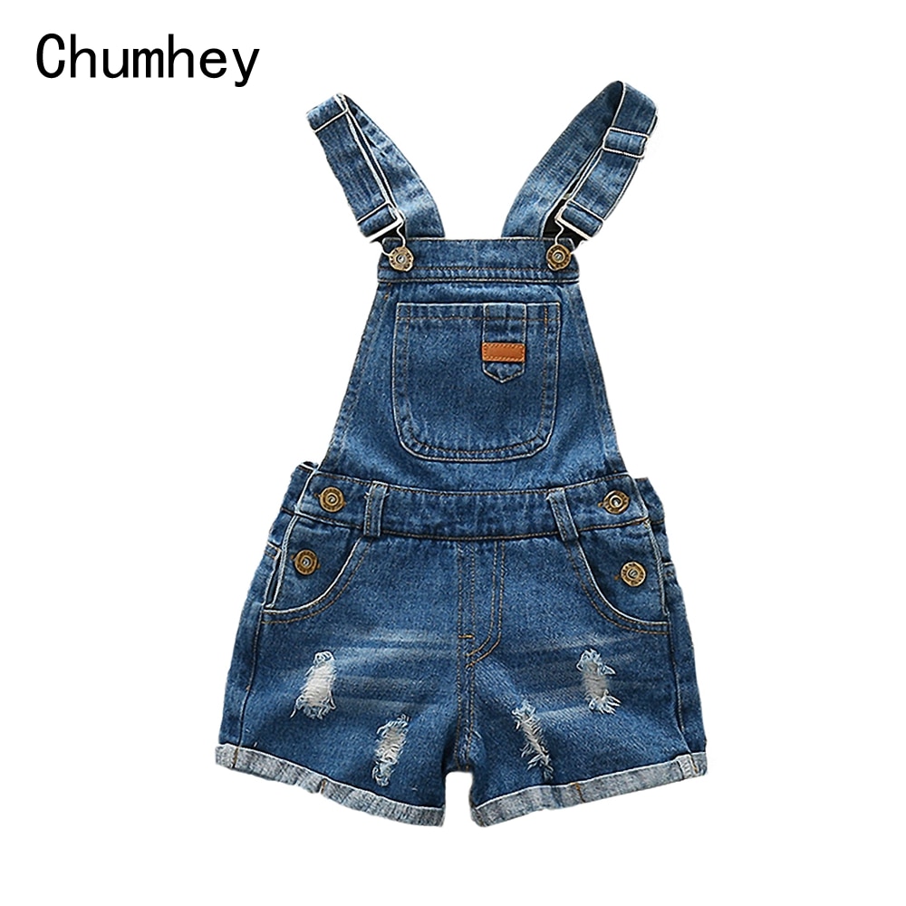 Chumhey 2-12T Kids Overalls Summer Boys Girls Denim Shorts Jeans Tollder Rompers Children Clothes Bebe Jumpsuit Child Clothing