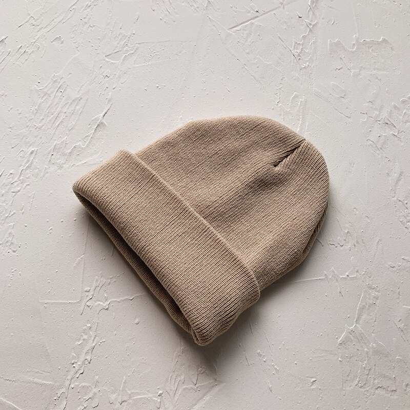 Stickad mössa för barn 1-8 år barn-vinter-varm mössa bebis pojkar huva barn muts bebis mössa шапка зимняя детская: Kaki