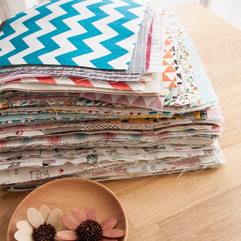 Katoen en linnen stof 20X20CM willekeurige patchwork handgemaakte stof 10 stuks van groep van kleur willekeurige huishouden patchwork tas