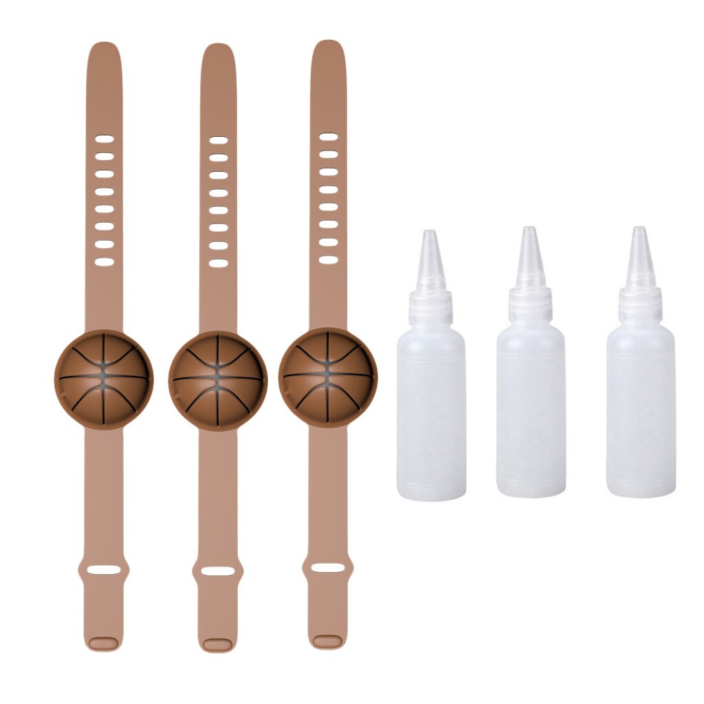 Silicone Hand Sanitizer Hand Washing Gel Alcohol Dispensed Bracelet Wrist Band 1/3/5PCS Basketball Shape Bracelet For Adult Kid: B