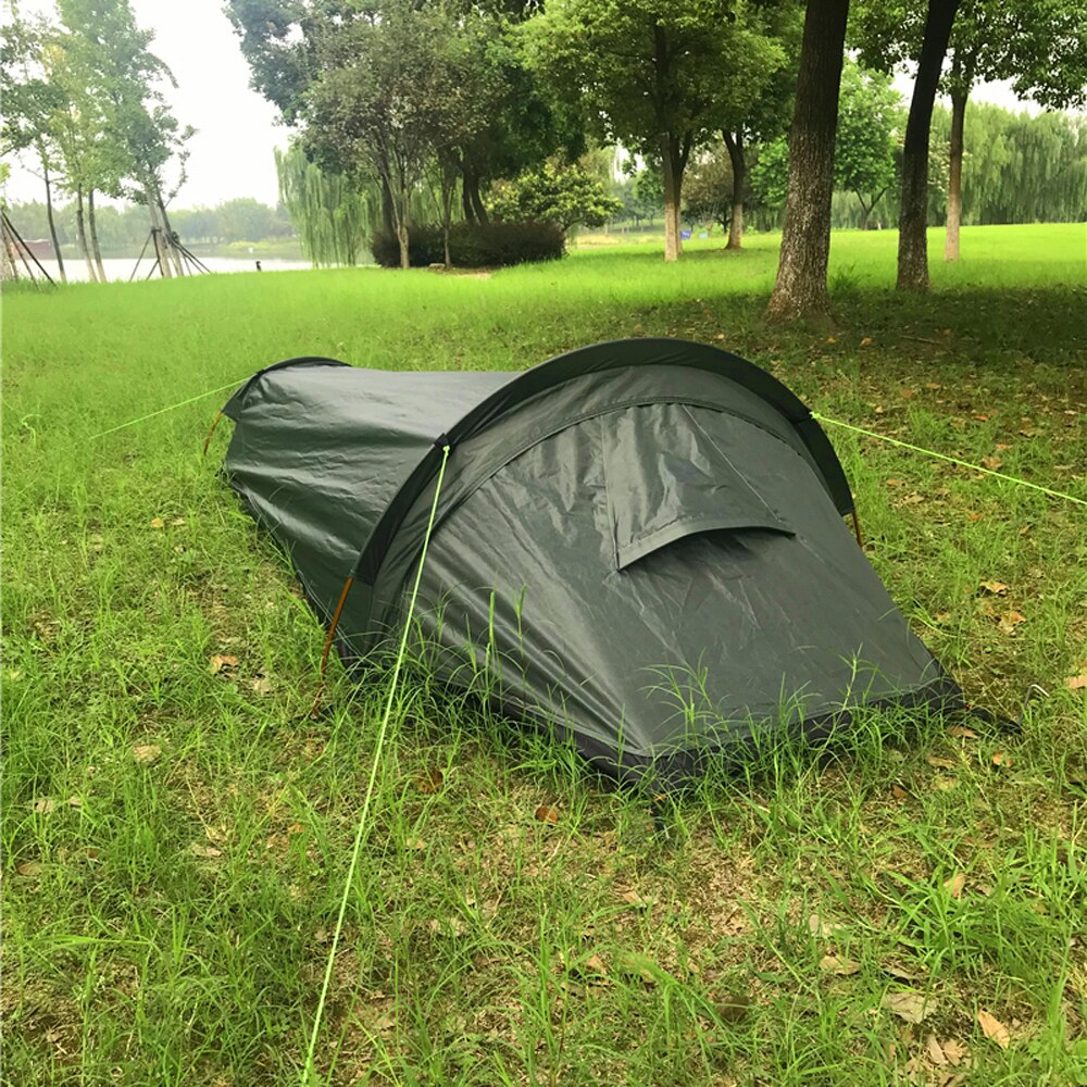 Backpacking Tent Outdoor Camping Sleeping Bag Tent Lightweight Single Person Tent Ultralight Single Camping Tents Mat
