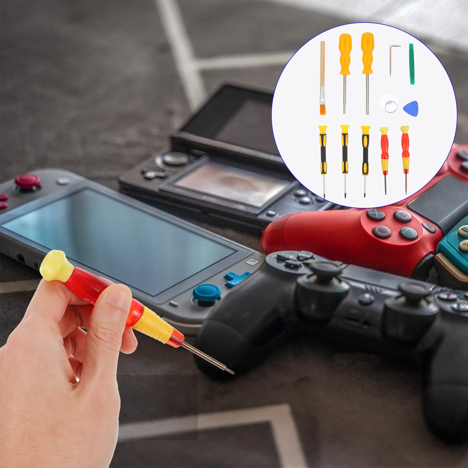 1 set schraubendreher-reparaturwerkzeug für spielkonsolen und gamepads zum öffnen des gehäuses