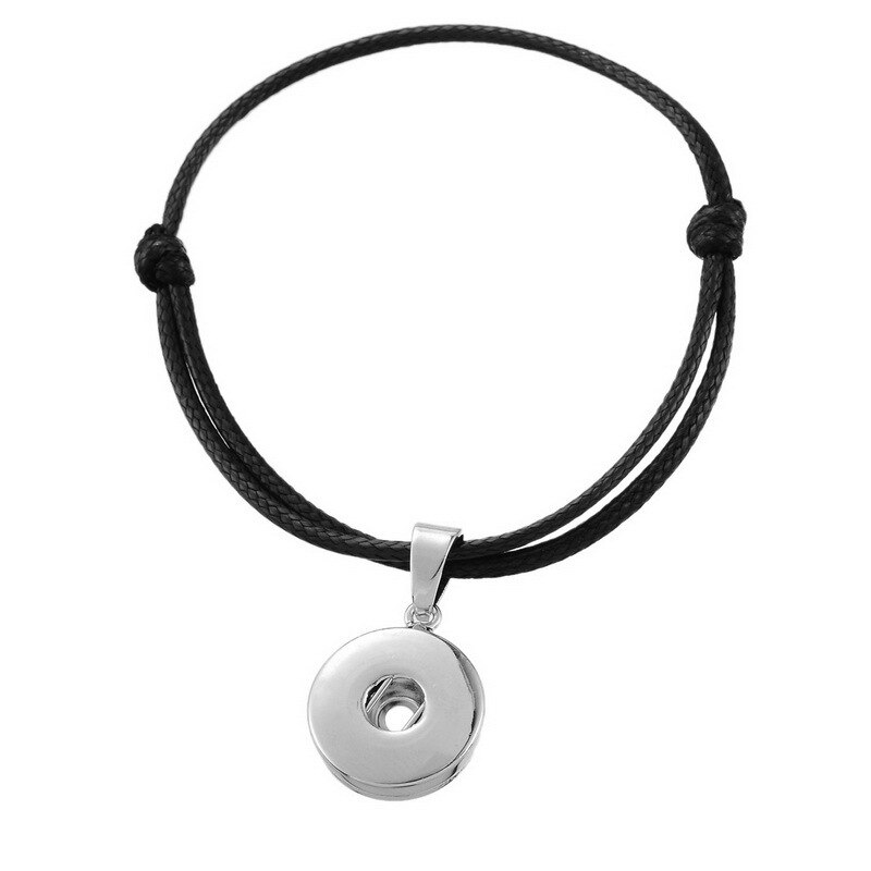 Lederen drukknoop armbanden 18mm knoppen Bangles DIY Persoonlijkheid Knoppen resizable SE0161