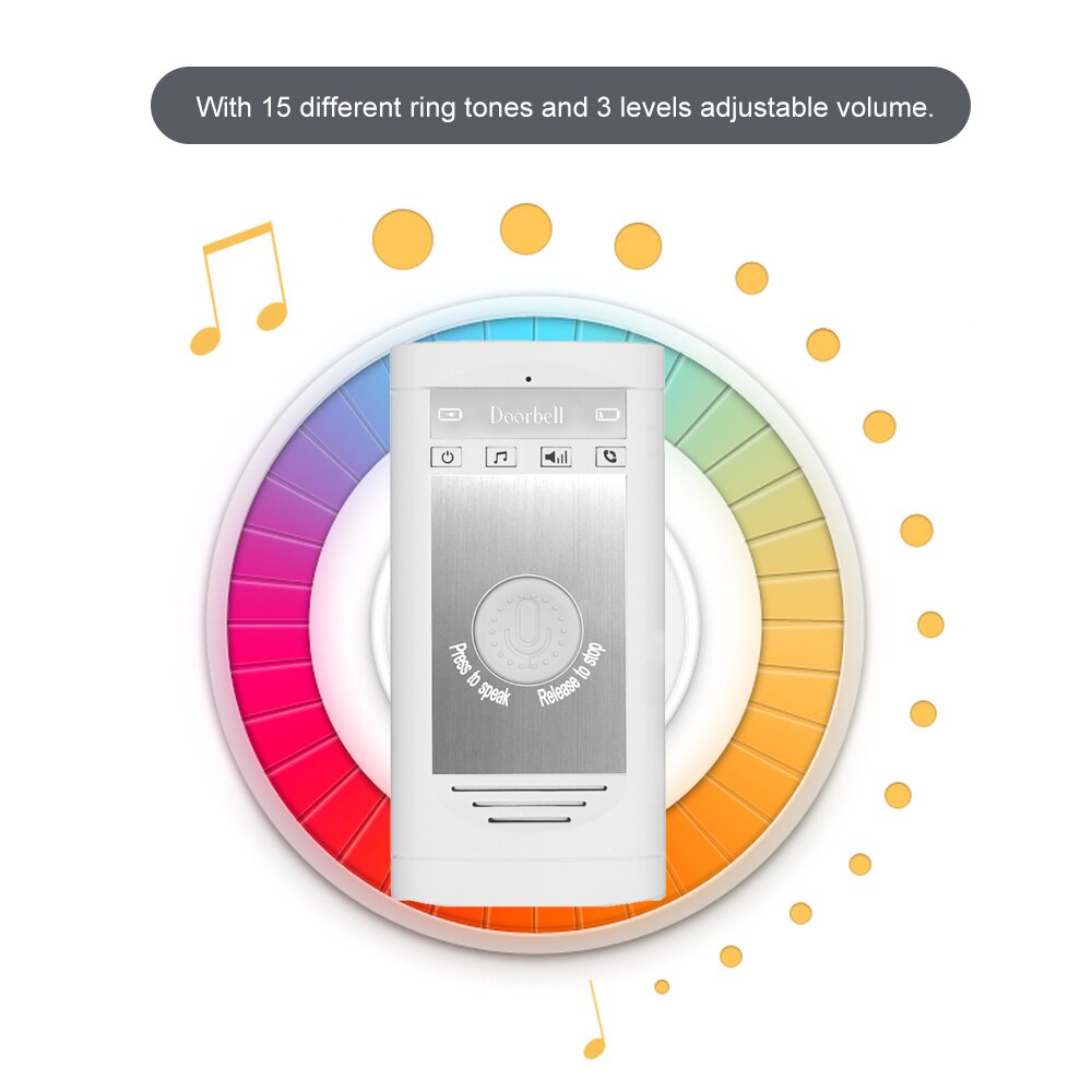 Wireless Voice Intercom Doorbell 2-way Talk Monitor with 1*Outdoor Unit Button 1* Indoor Unit Receiver Smart Home Security