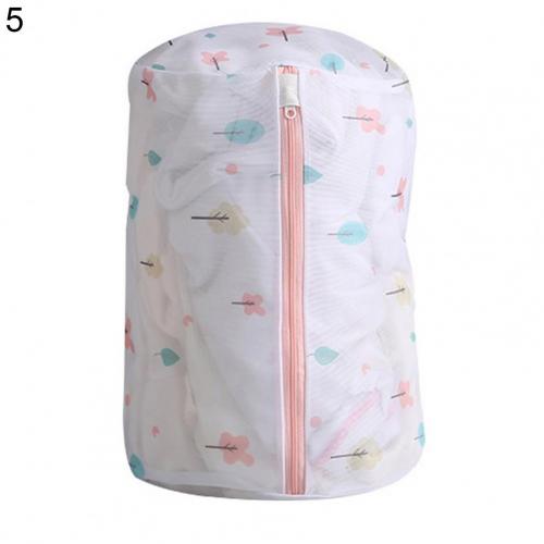 Bolsa de lavandería de poliéster, bolsas para lavar la colada, estampado de plantas, con cremallera, bolsa de rejilla para la ropa sucia, lavadoras, 6 tamaños: Tree Leaf 5