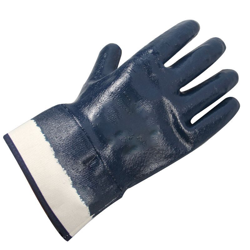 Veiligheid Gebreide Flanel Nitril Handschoenen Nuttig Heavy duty Volledige Dubbele Vliegtuig Olie En Alkali Olie Machines Gas Handschoenen