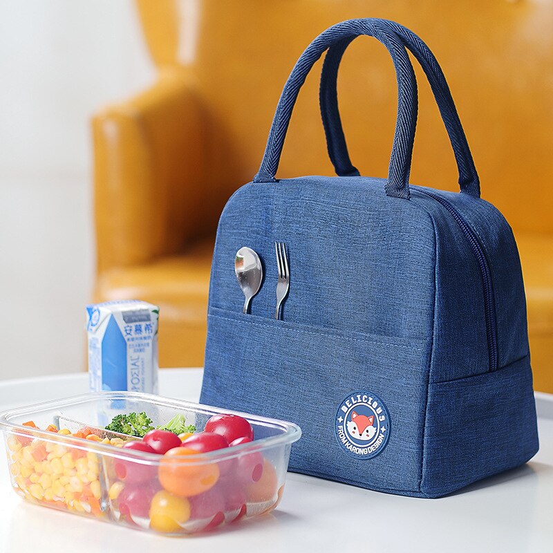 Functionele Ijs Koeltas Lunchbox Draagbare Geïsoleerde Canvas Lunch Tas Thermische Voedsel Picknick Tassen Voor Vrouwen Kids Warm Houden verse