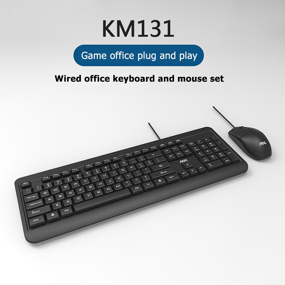 KM131/151 USB Wired 104 Keys Keyboard 3 Buttons Laptop Computer Ergonomic Mice Silent 1000 DPI Mouse Computer PC Combo