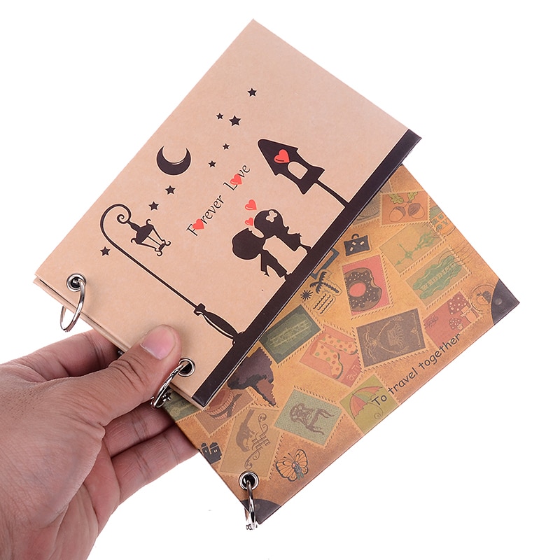 5 ''Mini Leuke Zwarte Vellen Diy Handgemaakte Liefde Thema Paar Kids Scrapbooking Plakboek Fotoalbum