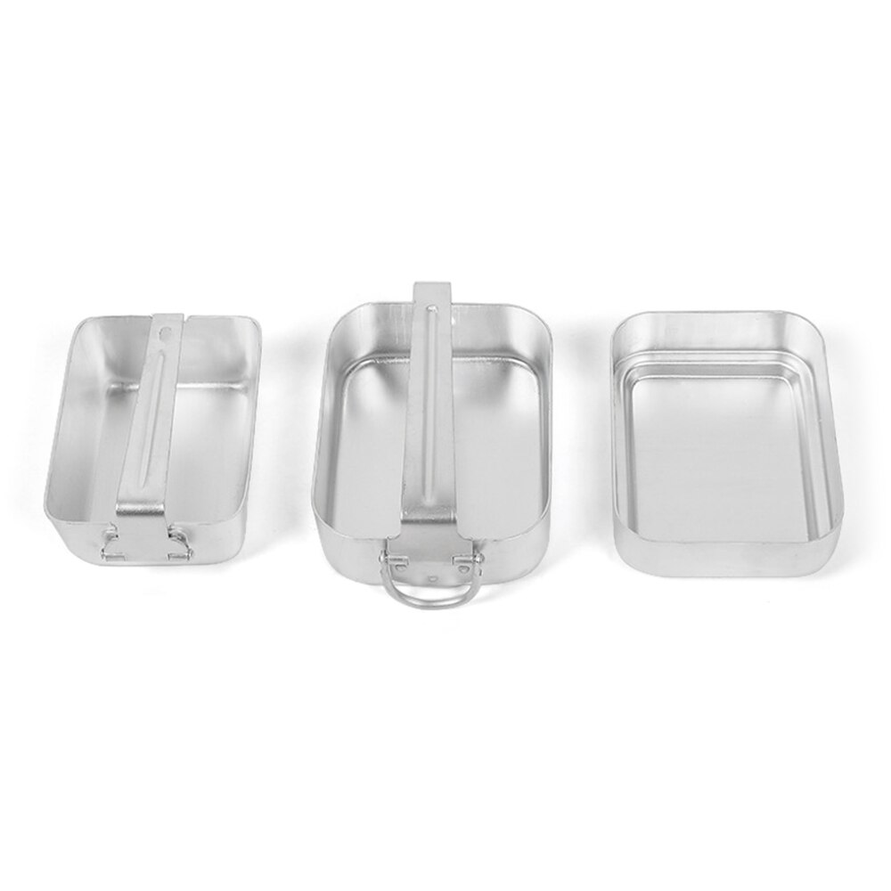 Fiambrera para acampar, Kit de hojalata de aluminio, juego de utensilios de cocina para acampar, caja de almuerzo, contenedor de comida con tapa