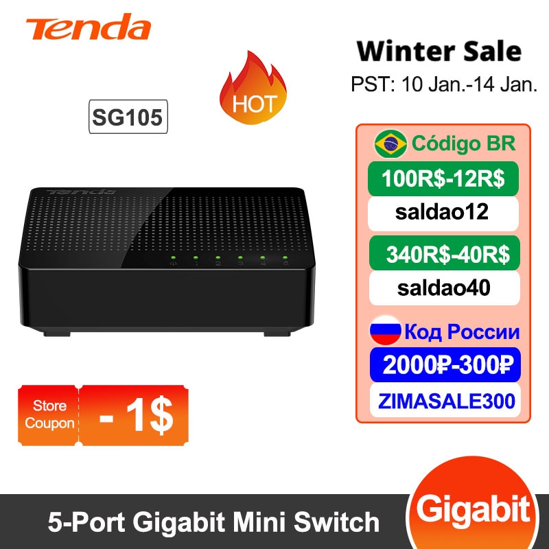 Tenda SG105 Gigabit 1000M Mini 5-Poort Desktop Switch Fast Ethernet Network Switch Lan Hub RJ45 Ethernet En switching Hub Shunt