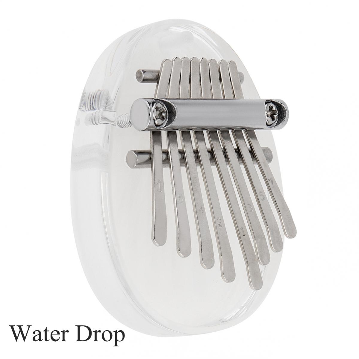 Mini 8 Key Kalimba Crystal Transparent Thumb Piano Bear Heart Cat Water Shape Mbira Musical Instruments: Water Drop