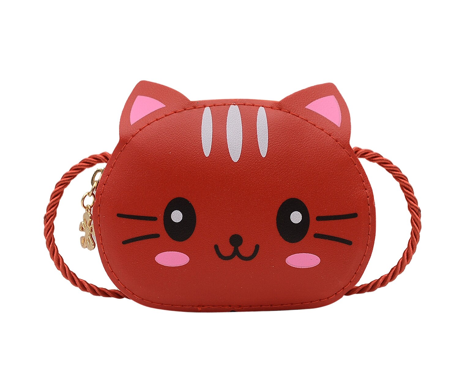 Prinzessin kinder Mini Handtaschen Baby Mädchen PU Leder Kleine Schulter Umhängetaschen Nette Katze Kinder Geldbörse Brieftasche: red