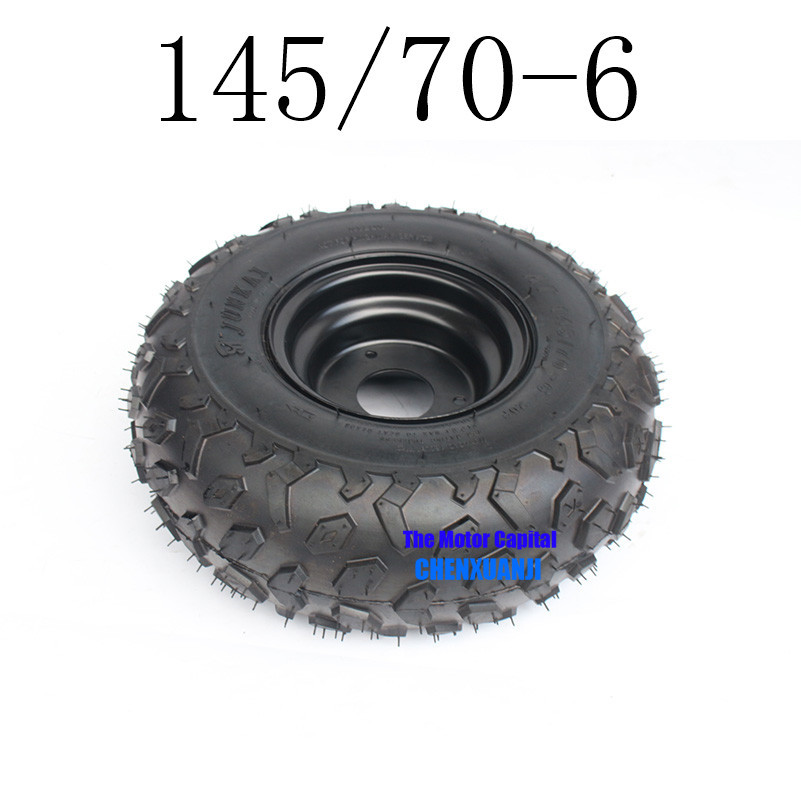 Super High Performance 6 Inch ATV Wheels 145/70-6 Tire Tyre for 6 Inch Iron Wheel Rims Fits Go Kart Buggie Atv Quad