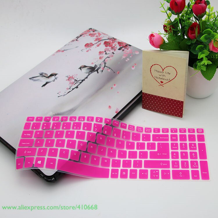 15.6 17 inch Keyboard Protector Cover Skin for Acer Aspire E5-774G ES1-523 ES1-523G ES1-533 E5-752G E5-773 E5-773G E5-774: Rose