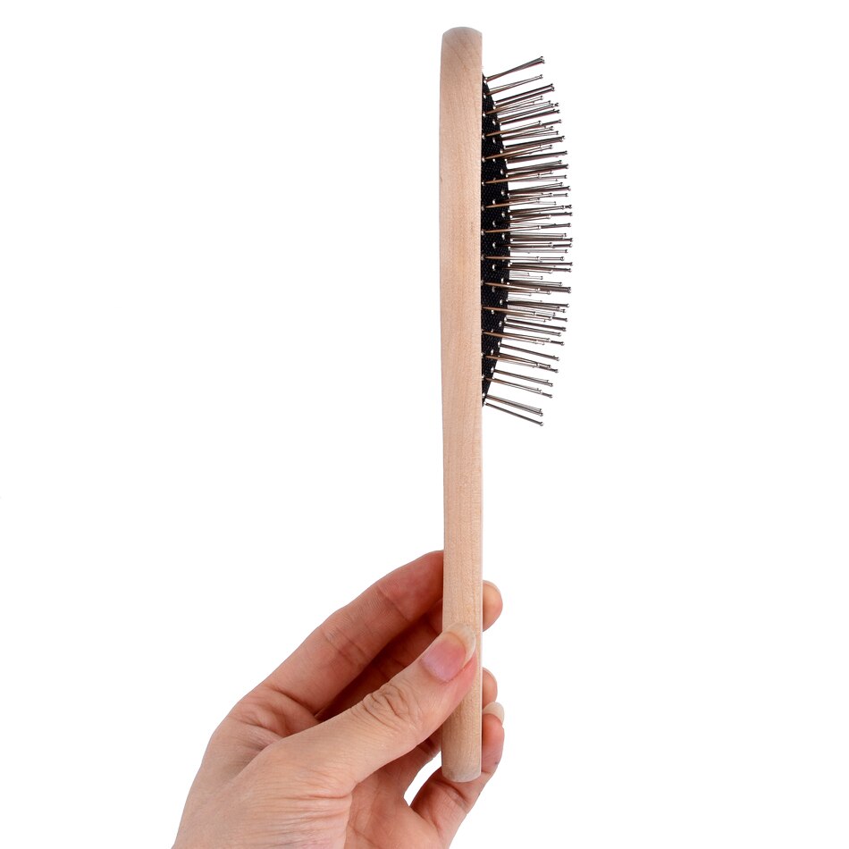 Wooden Handle Massage Hair Brush with Metal Pins Massage Hair Comb With White Air Cushion SY17D5
