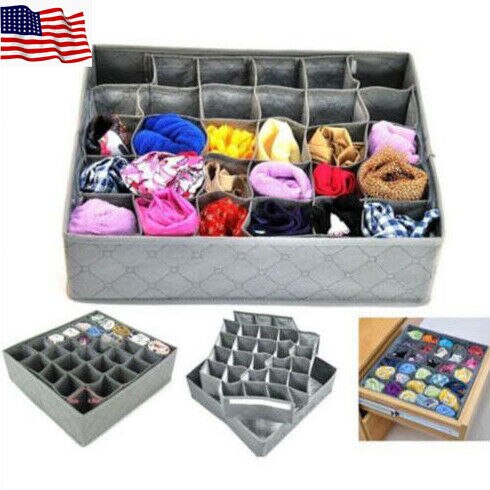30 Cellen Houtskool Bamboe Ondergoed Stropdassen Sok Drawer Closet Organizer Storage Box