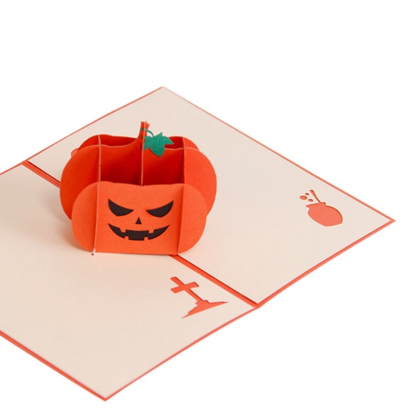Halloween 3D Popup Angry Pumpkin Greeting Card Invitations Card Envelope Included for Halloween Festival