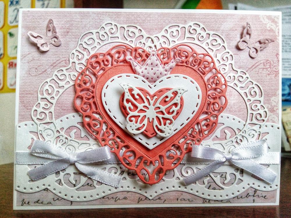 Hemere 85X79mm 3 uds corazón encaje hueco marco Metal troqueles de acero plantilla para álbum de recortes de bricolaje estampado de tarjeta de papel plantilla
